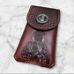 Western Leather Phone Belt Holster Embossed Tooled Saint Jude