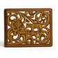 Western Stakes Cowboy Praying Bi-Fold Leather Wallet with Embroidered Cowboy & Cross Design