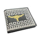 Western Stakes Rodeo Wallet – Bi-Fold Leather with Gold Longhorn and Silver Stitching