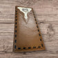 Leather Long Wallet Cowhair Cowboy Praying At Cross Concho Stich Accent