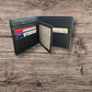 Western Rodeo Leather Wallet – Bi-Fold Cowboy Style Silver Diamond Geometric Design
