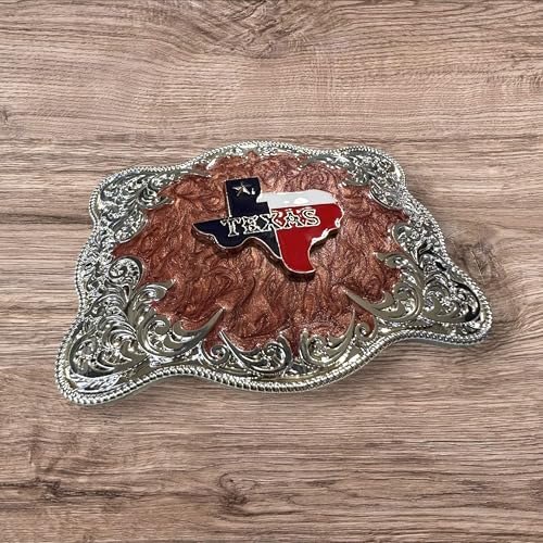 Cowboy Belt Buckles Floral Red Marble Swirl Concho High End Big Buckles Men