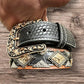 Leather Western Belts For Men Longhorn Bling Concho High End