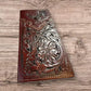 Leather Long Wallet Floral Embossed Rooster Gallo Bi Fold High End Mens Wallet