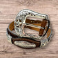 Leather Western Belts For Men Cowboy Praying At Cross Concho Tooled