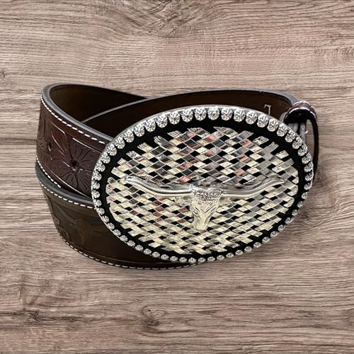 Leather Western Belts For Men Cowboy Tooled Embossed