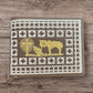 Western Stakes Rodeo Cowboy Bi-Fold Leather Wallet with Gold Cowboy Praying at Cross Design