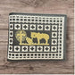 Western Stakes Rodeo Cowboy Bi-Fold Leather Wallet with Gold Cowboy Praying at Cross Design