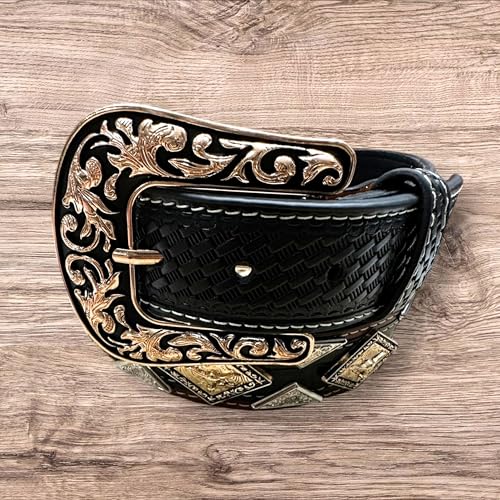 Leather Western Belts For Men Longhorn Bling Concho High End