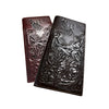 Leather Long Wallet Floral Embossed Deer Buck Bi Fold Hand Crafted Mens Wallets