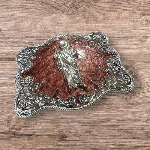 Cowboy Belt Buckles Floral Red Marble Swirl Concho High End Big Buckles Men