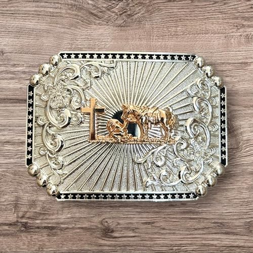 Western Stakes Cowboy Silver Belt Buckles For Men Floral Sun Rose Gold Concho High End Custom Big Hand Crafted Buckles