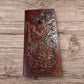 Leather Long Wallet Floral Embossed Rooster Gallo Bi Fold High End Mens Wallet