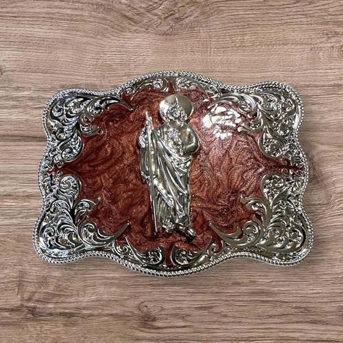 Cowboy Belt Buckles Floral Red Marble Swirl Concho High End Big Buckles Men