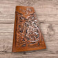 Leather Long Wallet Floral Embossed Rooster Gallo Bi Fold High End Mens Wallet