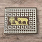 Western Stakes Rodeo Cowboy Bi-Fold Leather Wallet with Gold Cowboy Praying at Cross Design