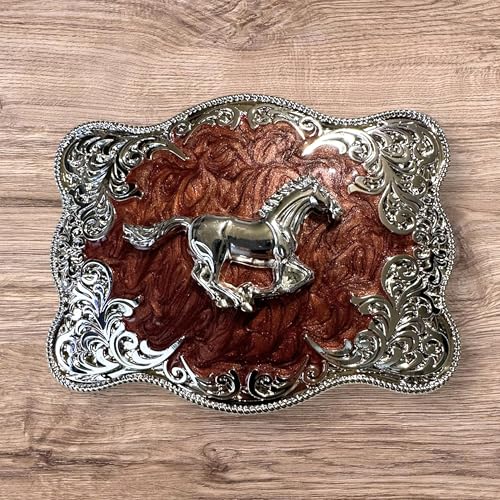 Cowboy Belt Buckles Floral Red Marble Swirl Concho High End Big Buckles Men