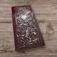 Leather Long Wallet Floral Embossed Deer Buck Bi Fold Hand Crafted Mens Wallets