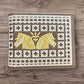 Western Stakes Western Cowboy Rodeo Wallet – Bi-Fold Leather with Gold Cowboy & Two Horses