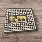 Western Stakes Rodeo Cowboy Bi-Fold Leather Wallet with Gold Cowboy Praying at Cross Design