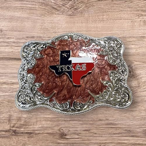 Cowboy Belt Buckles Floral Red Marble Swirl Concho High End Big Buckles Men