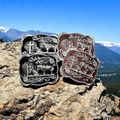 Custom Cowboy Belt Buckles For Men Cowboy Praying At Cross High End Hand Crafted Custom Buckles