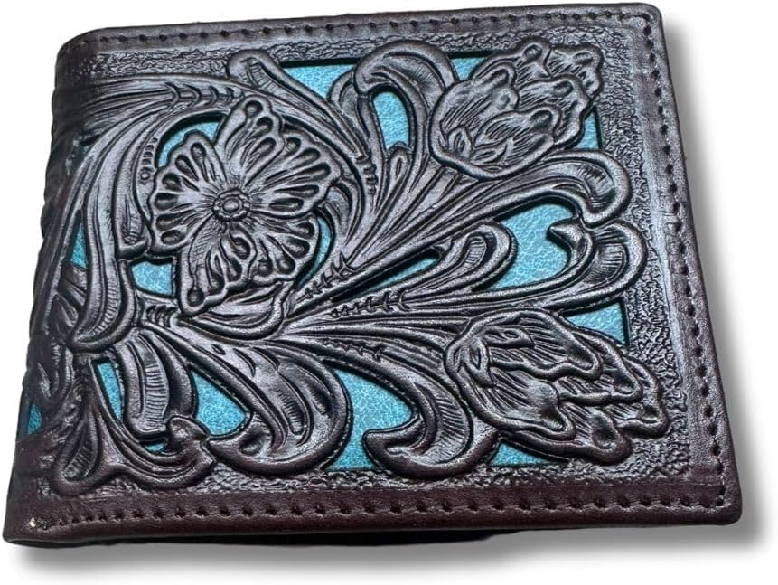 Classic Floral Leather Cowboy Wallet