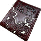 Floral Leather Cowboy Praying At Cross Wallet