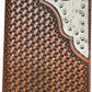 Six Shooter Concho Long Wallet Leather Basketweave Tooled Cow Hair