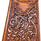 Floral Coat Of Arms Of Mexico Western Leather Long Wallet