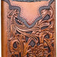 Floral Long Wallet Embossed Cowboy Praying At Cross