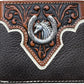 Mens Leather Wallet Horse & Horseshoe Leather Bi Fold