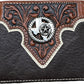 Mens Leather Wallet Cowboy Texas W Star Concho Leather Bi Fold