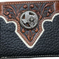 Mens Leather Wallet Cowboy Texas W Star Concho Leather Bi Fold