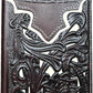 Floral Long Wallet Embossed Cowboy Praying At Cross