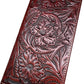 Floral Embossed Tooled Leather Long Wallet