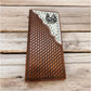 Rooster Horseshoe Long Wallet W Cowhair Basketweave