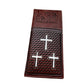 Leather Long Wallet Cow Hair Tri Cross Cowboy Praying At Cross