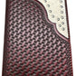 Rooster Horseshoe Long Wallet W Cowhair Basketweave