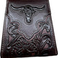 Floral Leather Longhorn Embossed Wallet