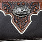 Mens Leather Wallet Cowboy Praying Leather Bi Fold