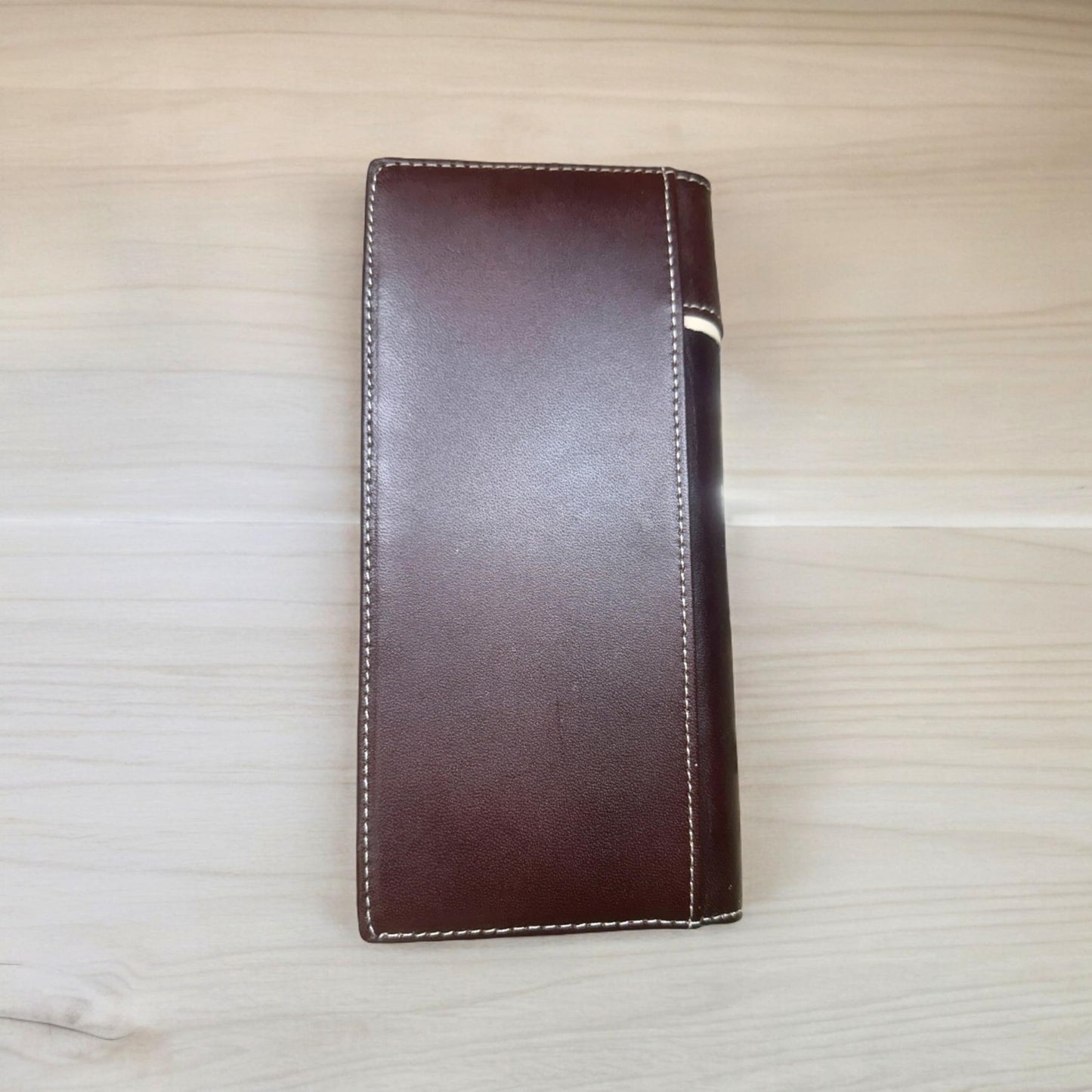 Leather Long Wallet Cow Hair Tri Cross Cowboy Praying At Cross