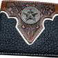 Mens Leather Wallet Lonestar Concho Floral Bi Fold