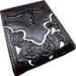 Floral Leather Longhorn Embossed Wallet