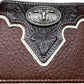 Mens Leather Wallet Horseshoe Longhorn Bi Fold