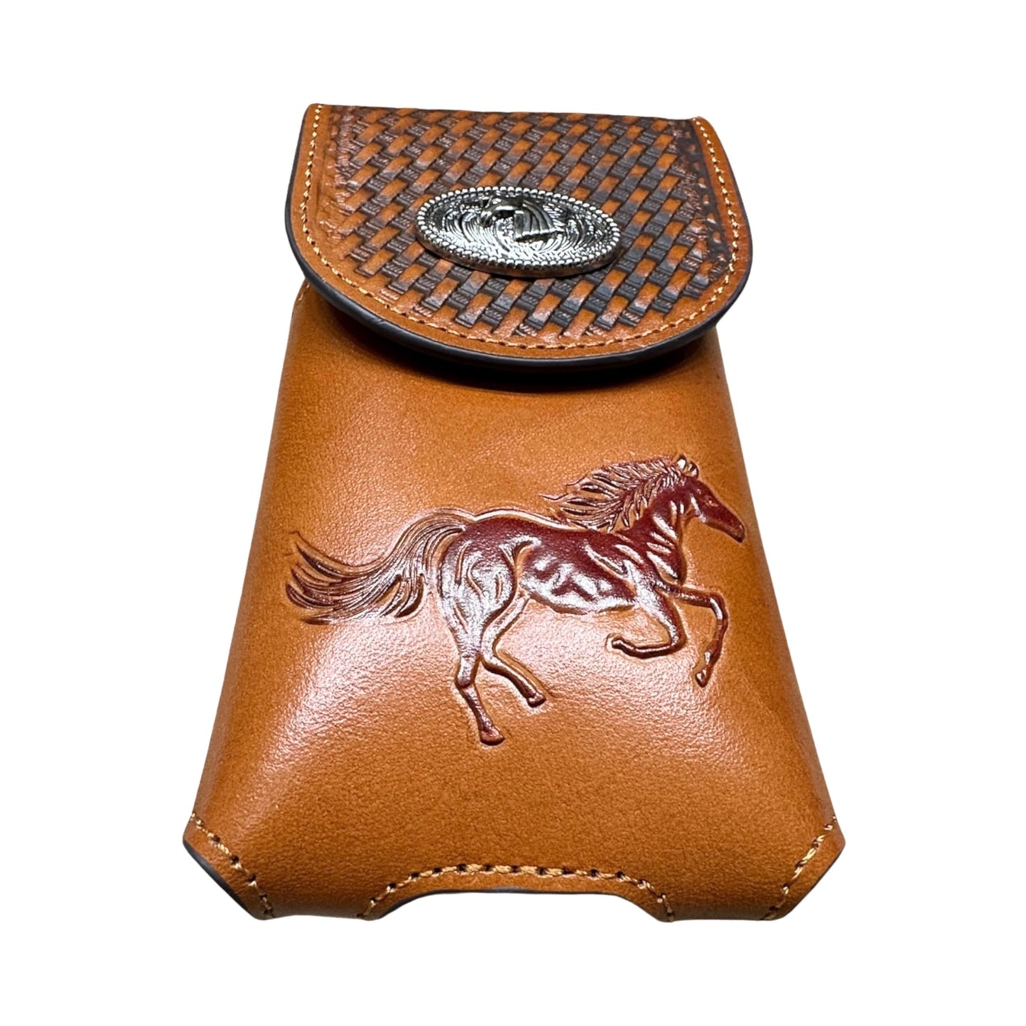 Western Stakes Western Leather Phone Belt Holster Stallion