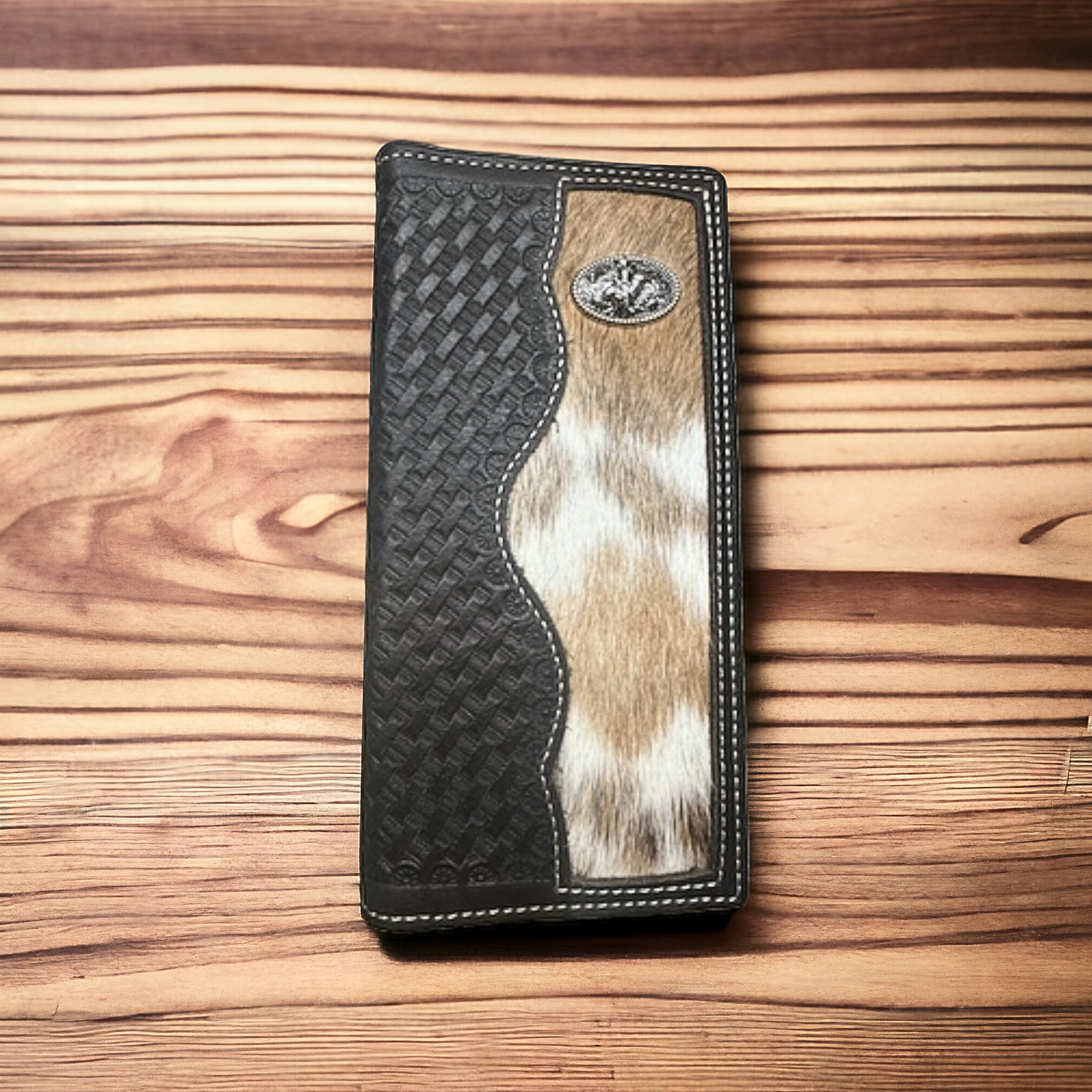 Western Stakes | Leather Wallets | Cowhair Longhorn Concho Western Stakes | Leather Wallets | Cowhair Longhorn Concho