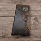 Leather Long Wallet Floral Embossed Texas Concho