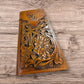 Leather Long Wallet Floral Embossed Deer Buck Bi Fold Hand Crafted Mens Wallets