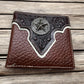 Mens Leather Wallet Lonestar Concho Floral Bi Fold